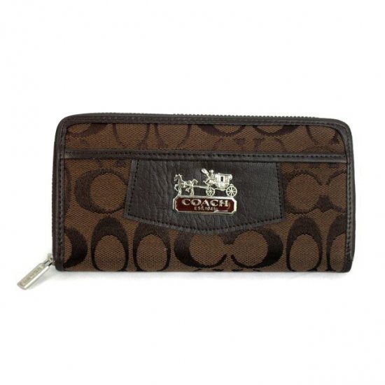 Coach Logo Signature Large Coffee Wallets EEW